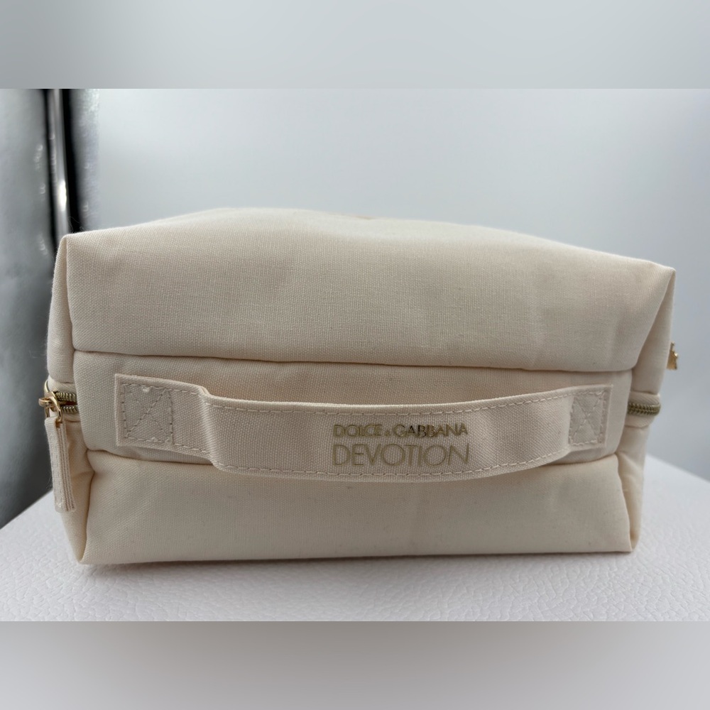 NWT Dolce & Gabbana Devotion off-white zip pouch luxury holiday travel gift - Picture 5 of 13